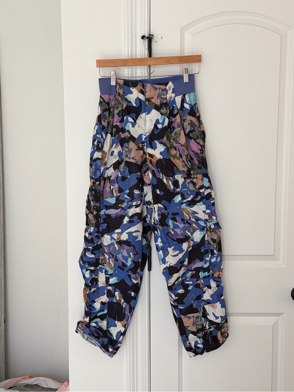 FP Movement by Free People Blue & Purple Camo Wide Leg Pants